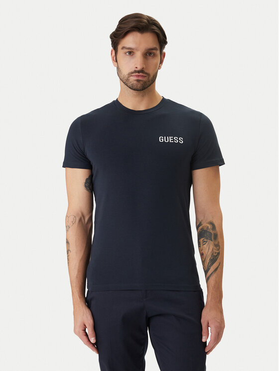 Guess T-Shirt U6GM03 K6YW1 Granatowy Slim Fit