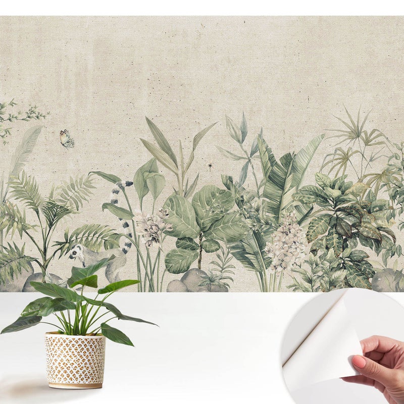 Tapeta z tkaniny samoprzylepnej - stylowa dekoracyjna elegancka 152x104 cm - Egzotyczna flora i fauna TULUP