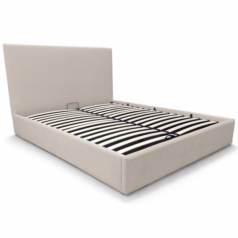 Łóżko tapicerowane z pojemnikiem i stelażem LT101 Velio 160x200x115 taupe
