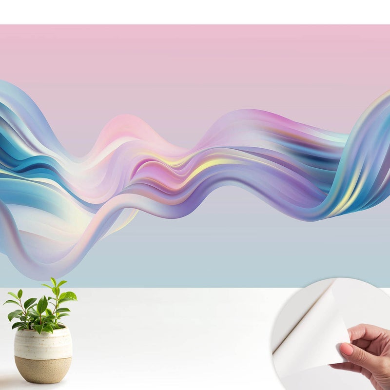 Tapeta samoprzylepna nowoczesna dekoracyjna elegancka stylowa trwała i łatwa w montażu 104x70 cm - Pastelowa abstrakcja fal TULUP