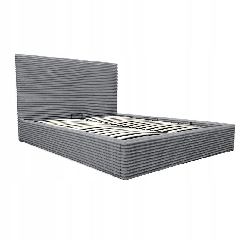 Łóżko tapicerowane z pojemnikiem i stelażem LT100 Cordo 160x200x115 szary