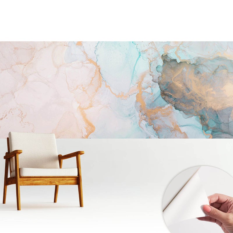Tapeta dekoracyjna z wysokiej jakości materiału samoprzylepnego 250x104 cm - Barwy nieba i ziemi w płynnej abstrakcji TULUP