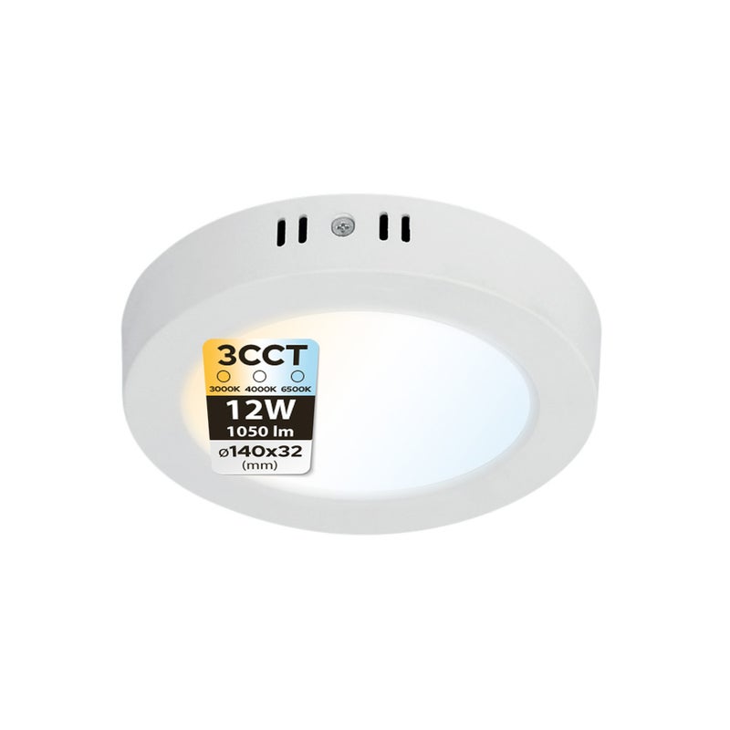 Plafon LED 12W 1050 lm 3CCT 14cm IP20 okrągły biały MILENA HOROZ.