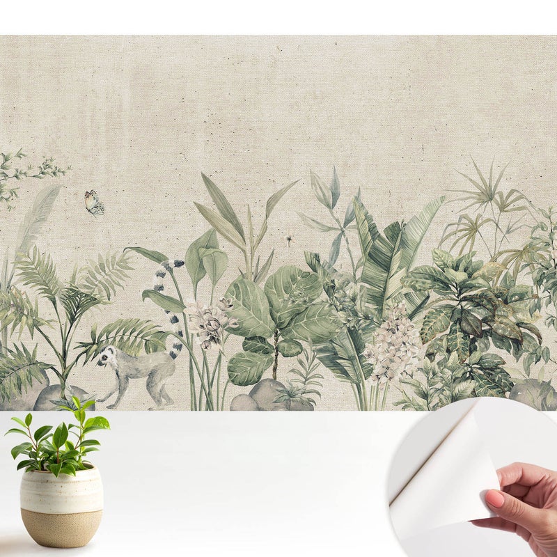 Tapeta z tkaniny samoprzylepnej - stylowa dekoracyjna elegancka 104x70 cm - Egzotyczna flora i fauna TULUP