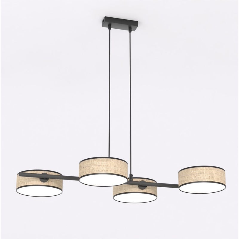 Lampa wisząca DRUMZ czarno-brązowa 4xE14x15W tkanina wym:120x80x46cm IP20 Emibig