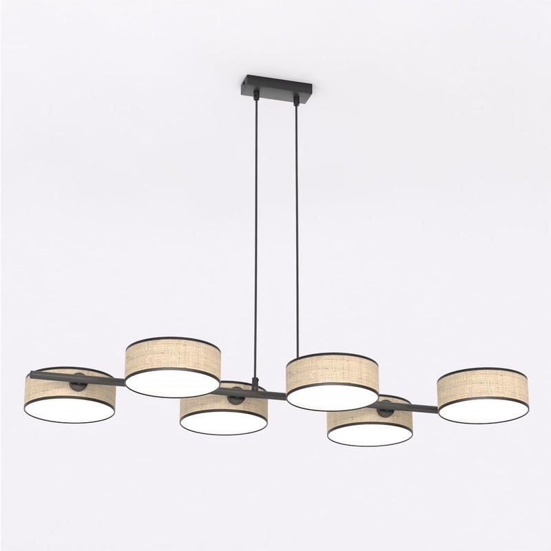 Lampa wisząca DRUMZ czarno-brązowa 6xE14x15W tkanina wym:120x100x46cm IP20 Emibig