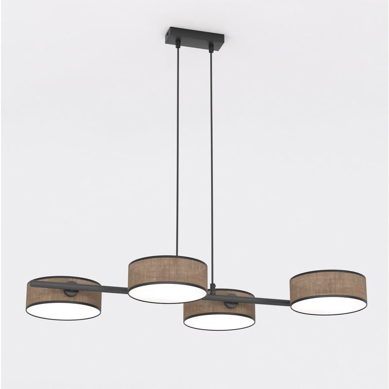 Lampa wisząca DRUMZ czarno-brązowa 4xE14x15W tkanina wym:120x80x46cm IP20 Emibig