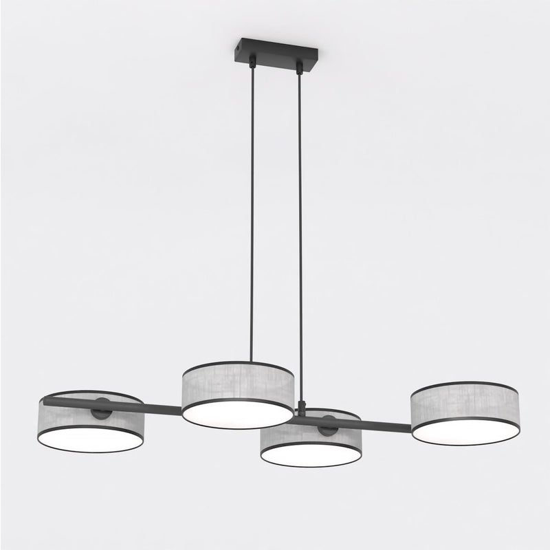 Lampa wisząca DRUMZ czarno-szara 4xE14x15W tkanina wym:120x80x46cm IP20 Emibig