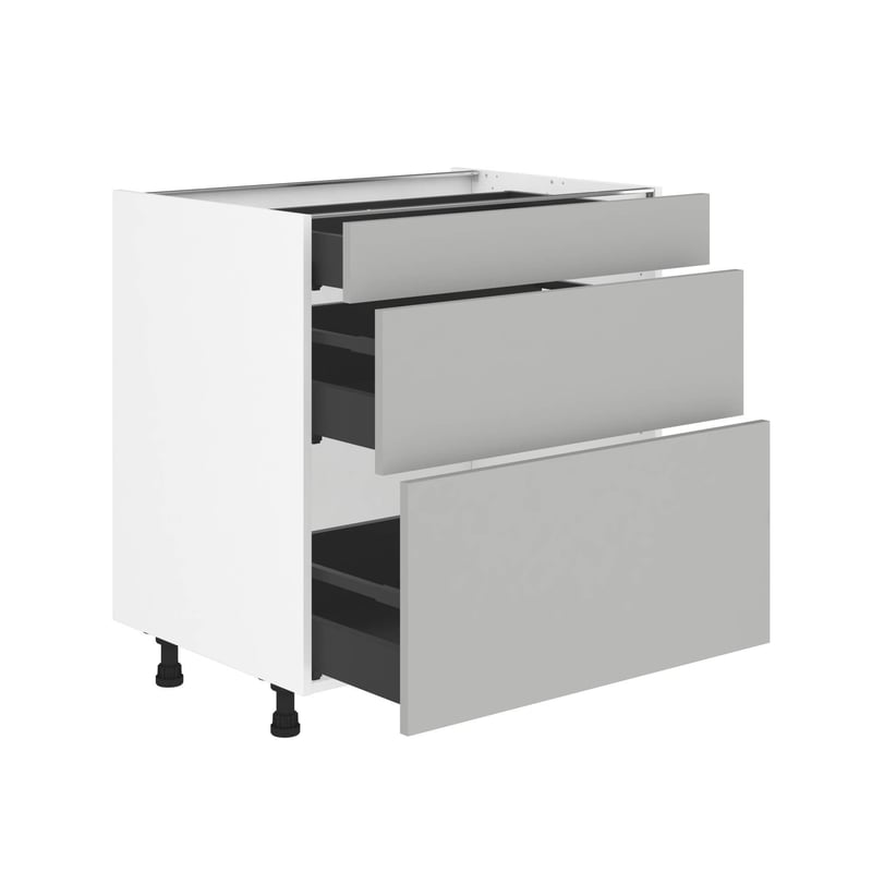 Szafka kuchenna kompletna Vienne 80 cm szara 3 szuflady Delinia iD