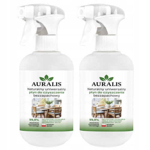 Zestaw 2x Auralis naturalny płyn uniwersalny 0,5 l bezzapachowy 1 l do domu