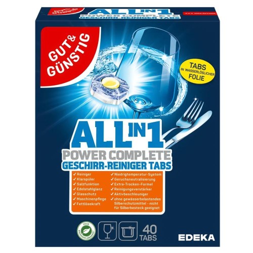 G G Tabletki do zmywarki All in 1 40 szt skuteczne mycie nabłyszczanie i ochrona zmywarki