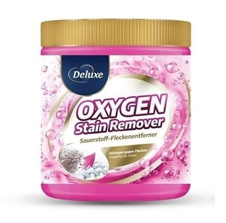 Deluxe Oxy Stain odplamiacz tlenowy 600 g biel kolor plamy pranie skuteczne