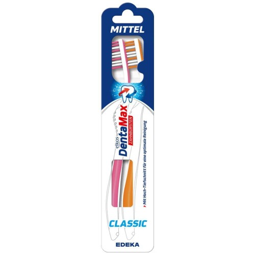 Elkos Szczoteczka do zębów Mittel 2 szt. – średnia twardość, codzienna higiena