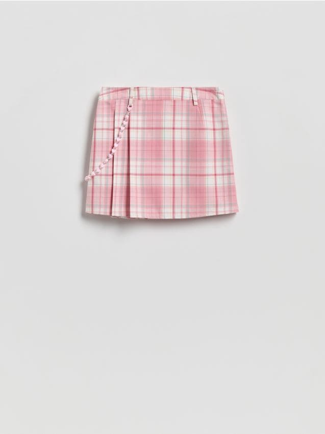 Reserved - Spódnica z łańcuszkiem - pastelowy róż