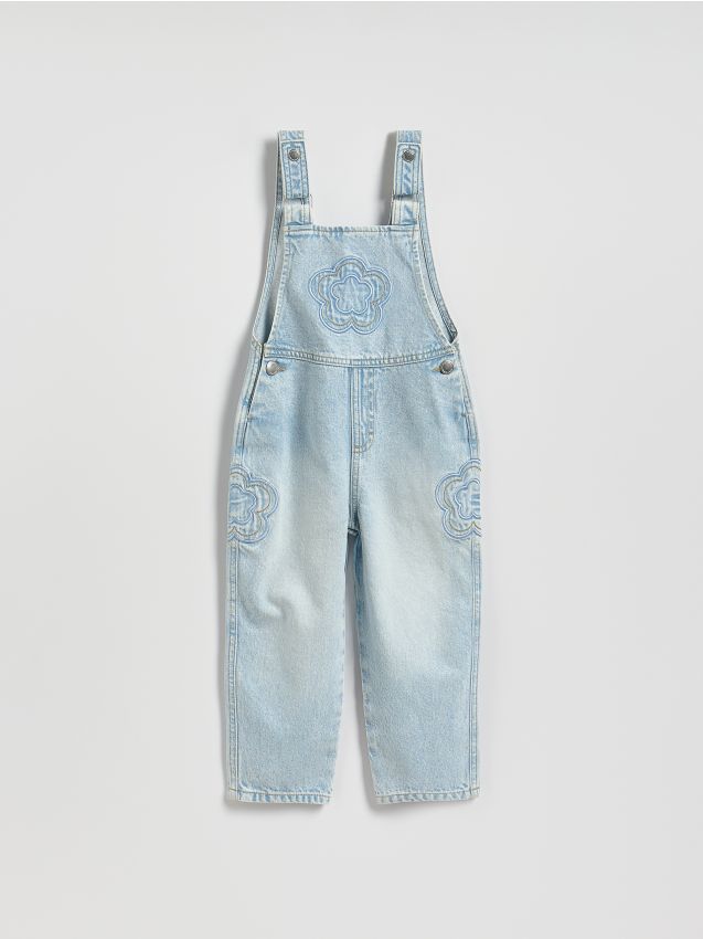 Reserved - Jeansowe ogrodniczki skater - niebieski