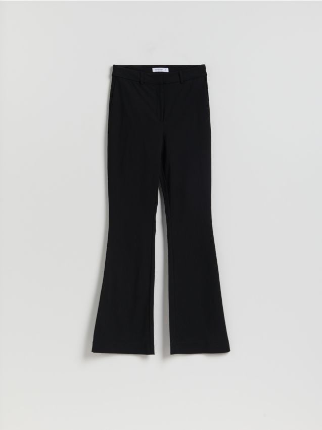 Reserved - Spodnie flare z wiskozą - czarny