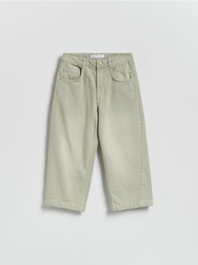 Reserved - Bawełniane spodnie - jasnozielony