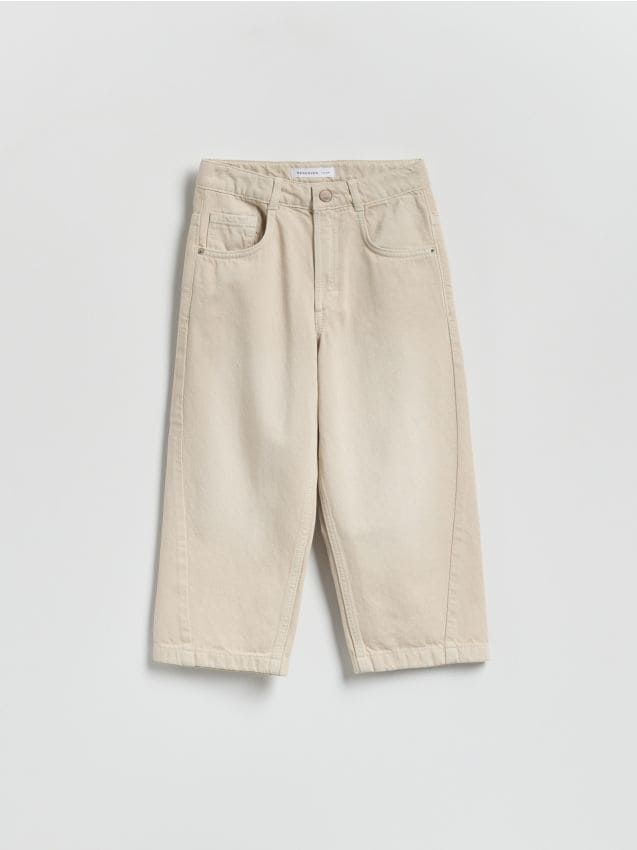 Reserved - Bawełniane spodnie - beżowy