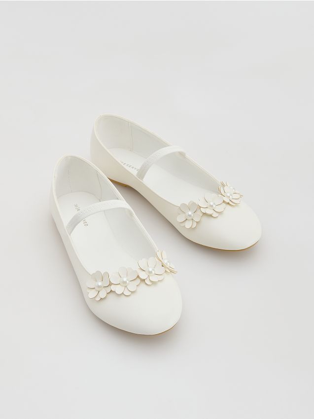 Reserved - Baleriny z imitacji skóry - biały