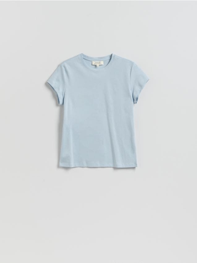 Reserved - T-shirt z domieszką jedwabiu - jasnoniebieski