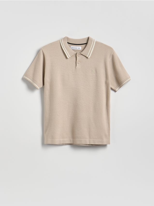 Reserved - T-shirt polo - kremowy