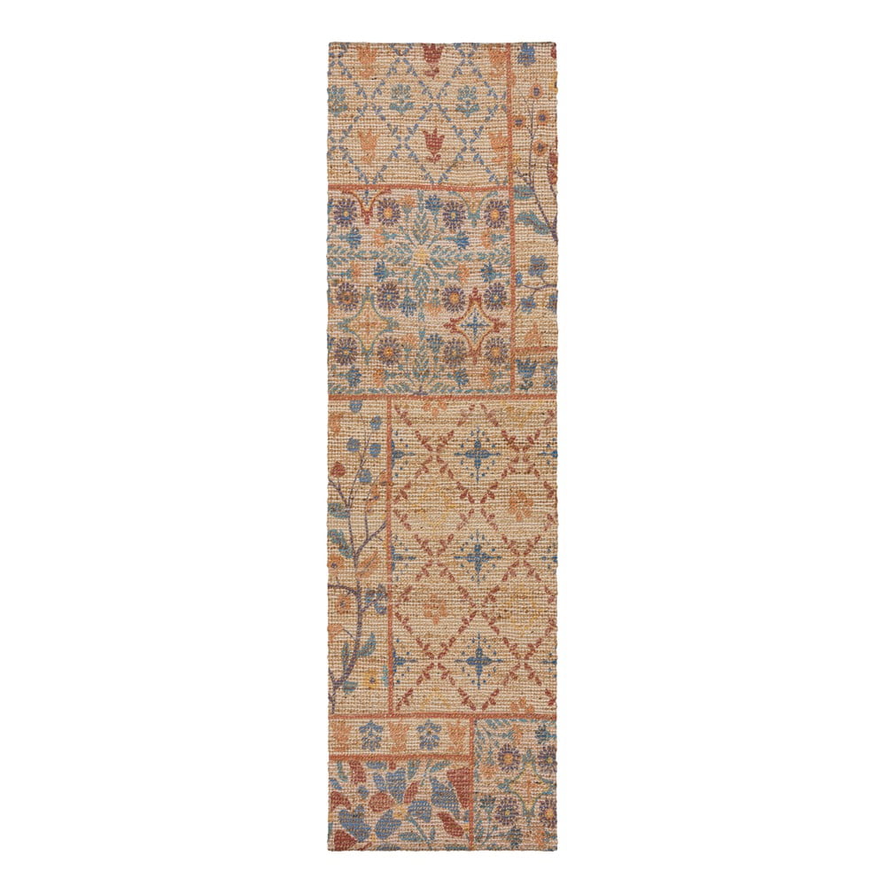 Chodnik z mieszanki juty tkany ręcznie w naturalnym kolorze 60x230 cm Taylor Patchwork – Flair Rugs