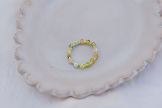 Pierścionek elastyczny Agat i Kamień Słoneczny