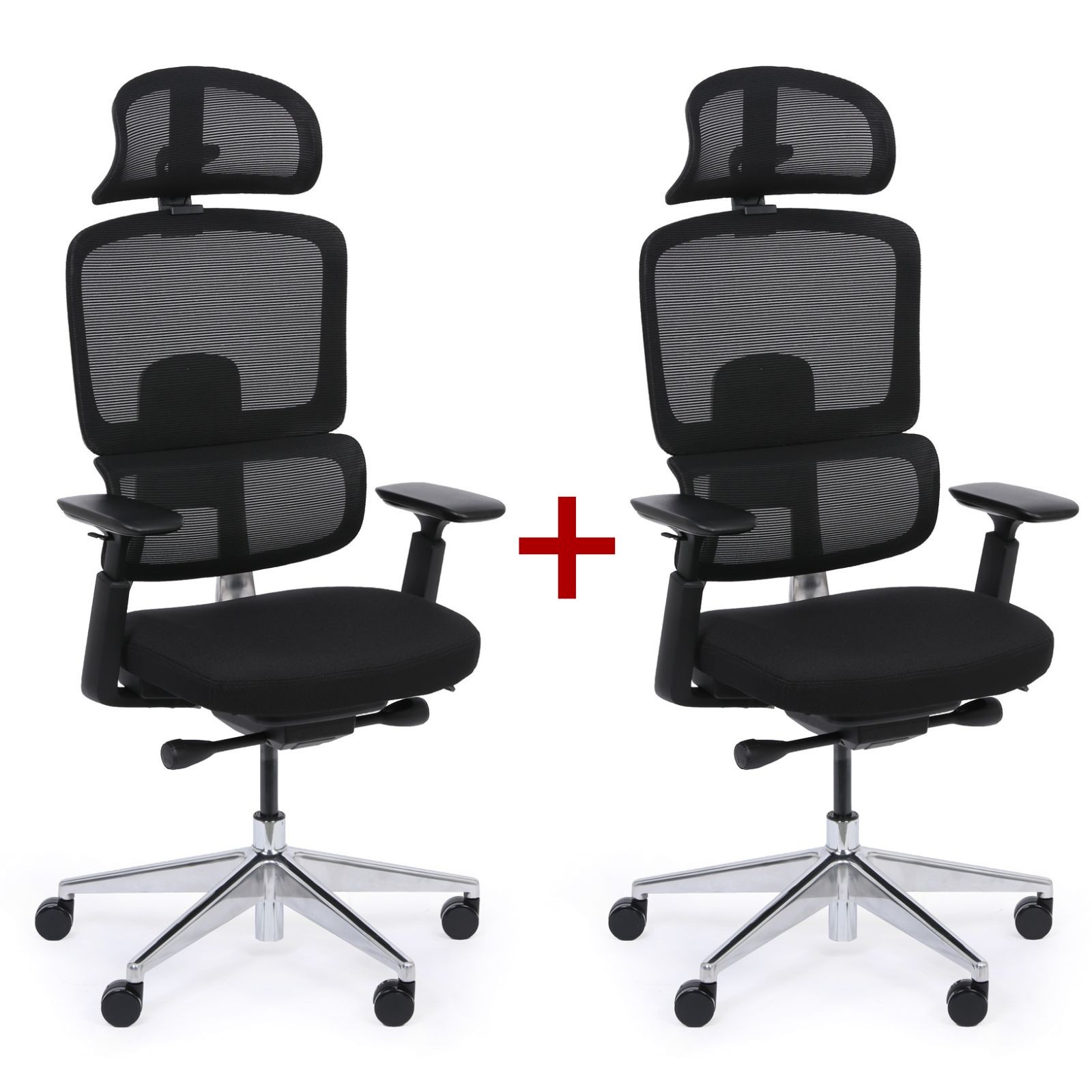 Krzesło biurowe WILMOT MF 1+1 GRATIS, czarna rama, czarna