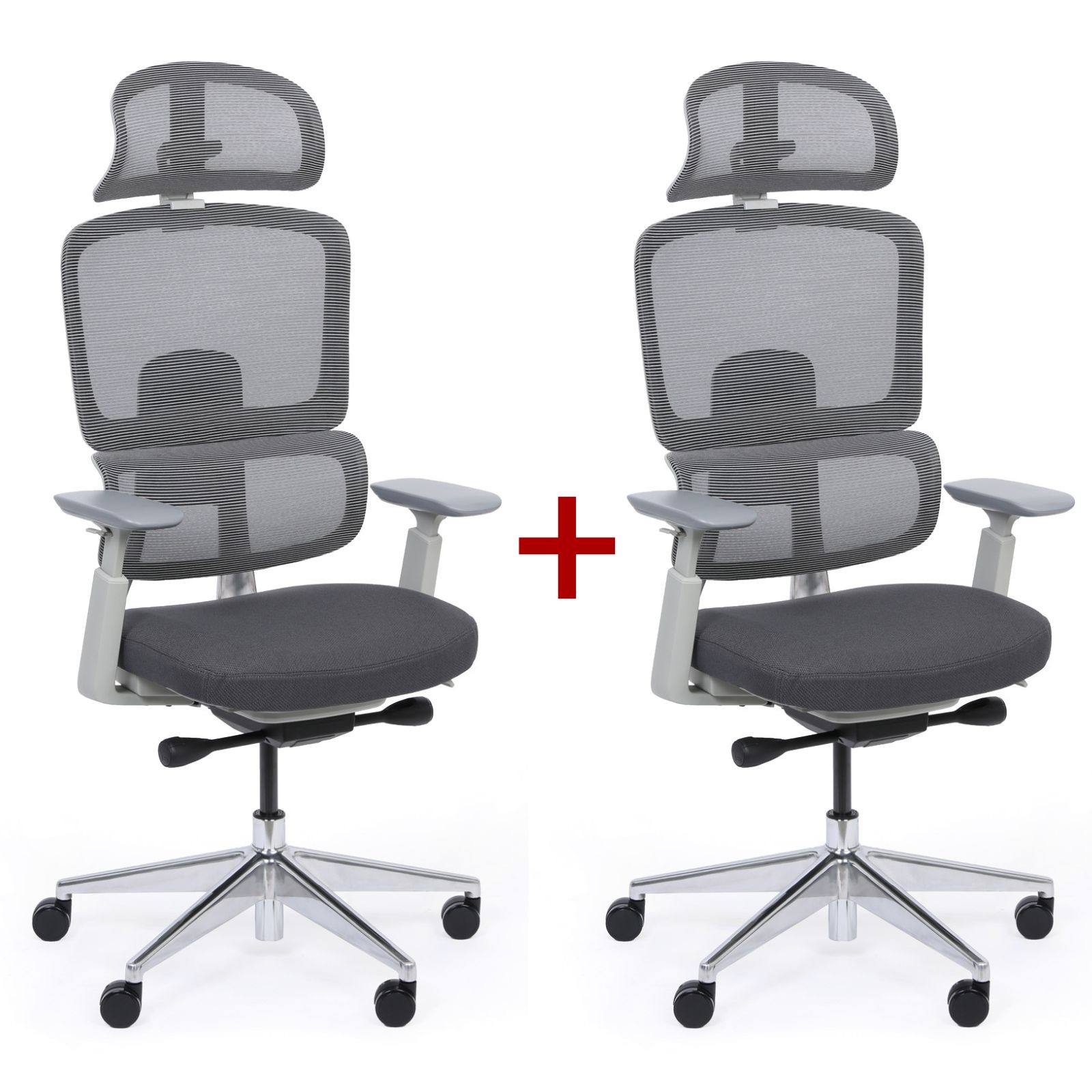 Krzesło biurowe WILMOT MF 1+1 GRATIS, szara rama, szara