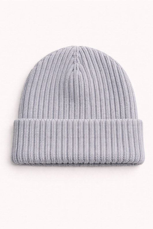 Czapka Simple merino jasnoszara