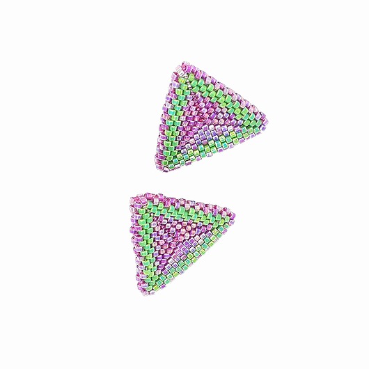 Kolczyki Trójkątne Sztyfty Egzotyczny Duet