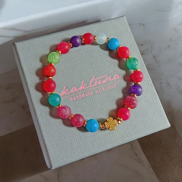 Na szczęście :: agat multicolor i czterolistna koniczynka