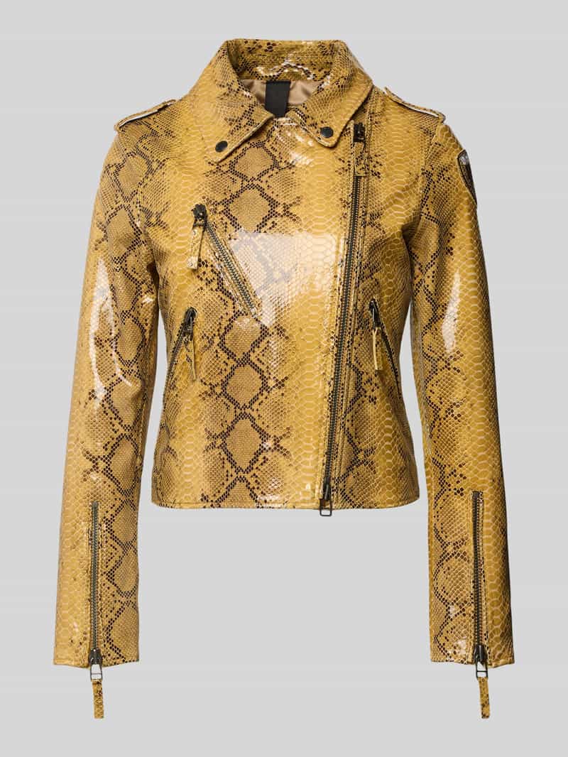 Kurtka skórzana we wzór na całej powierzchni model 'CHERRY'