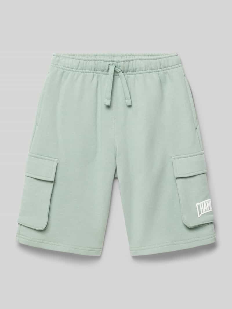 Bermudy z mieszanka bawełny z detal z logo