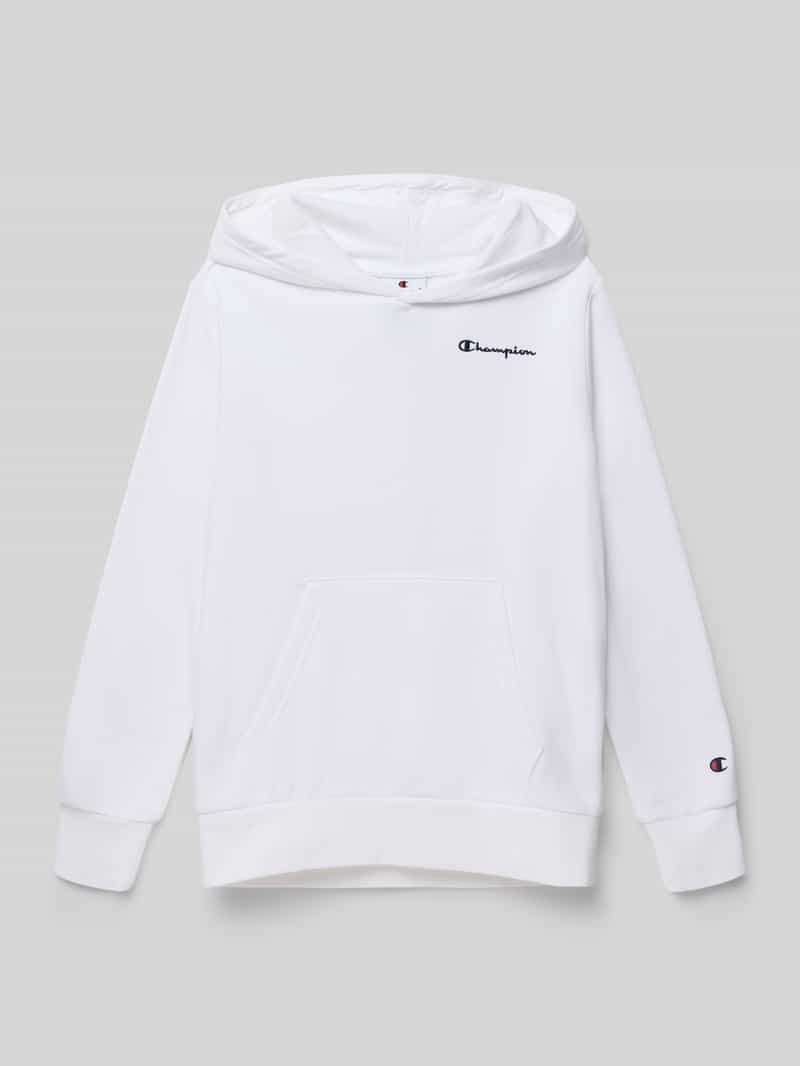 Bluza z kapturem z haftami z logo i kieszenią kangurka