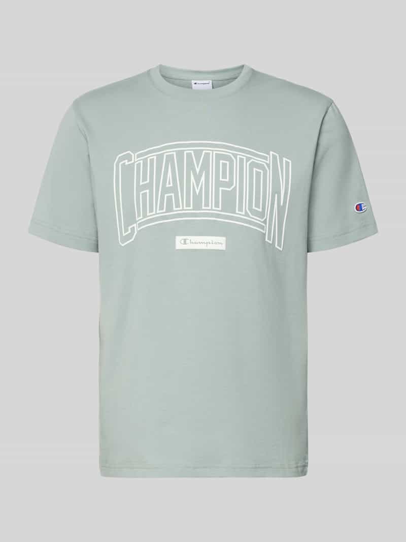 t-shirt z logo i okrągłym dekoltem