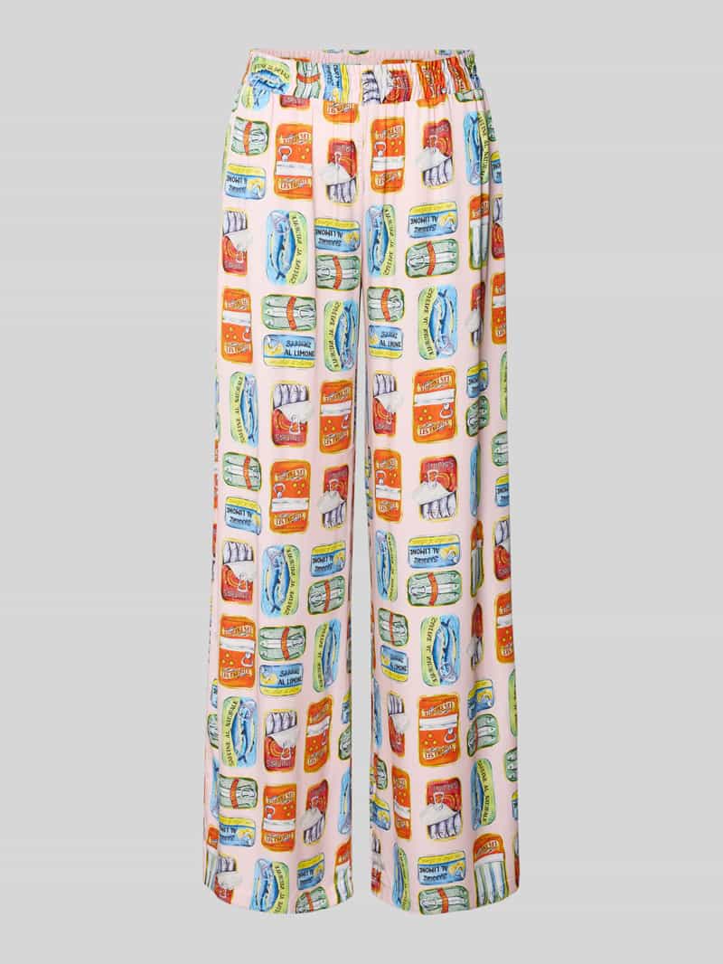 Spodnie materiałowe o kroju relaxed fit z czystej wiskozy