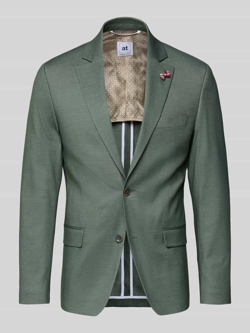 marynarka na 2 guziki o kroju slim fit z kieszeniami z patką