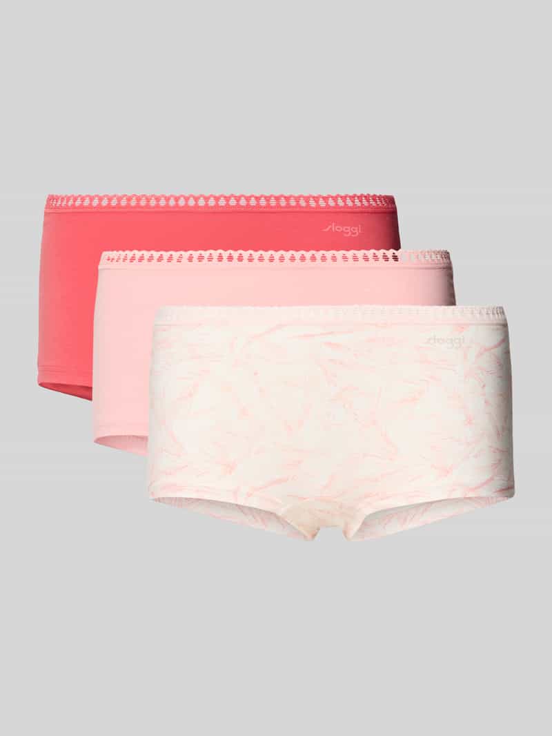 Majtki o kroju slim fit z nadrukiem z logo model 'Go Crush' w zestaw 3 szt.