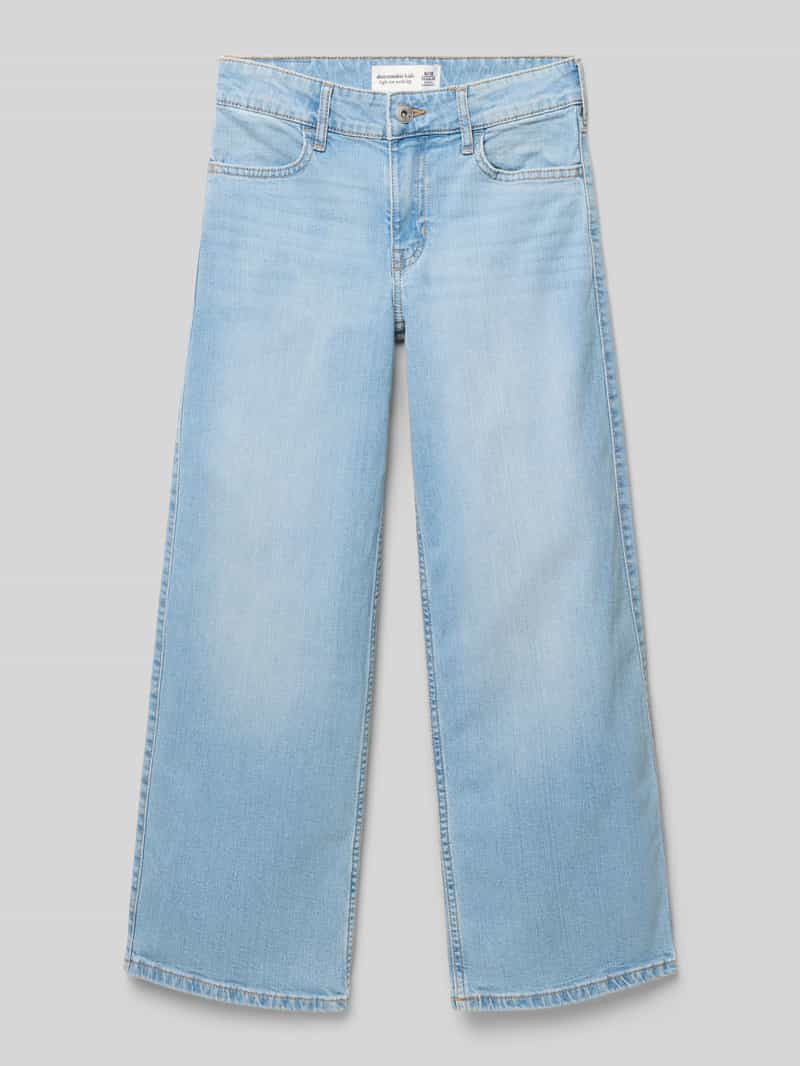 Jeansy o kroju wide fit z wysokim stanem z mieszanki bawełny