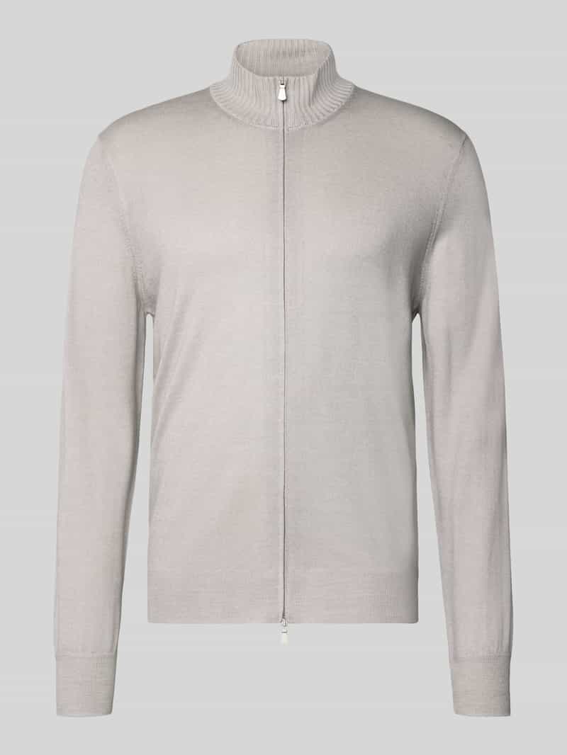 Kardigan rozpinany z żywej wełny z zamkiem błyskawicznym dwustronnym