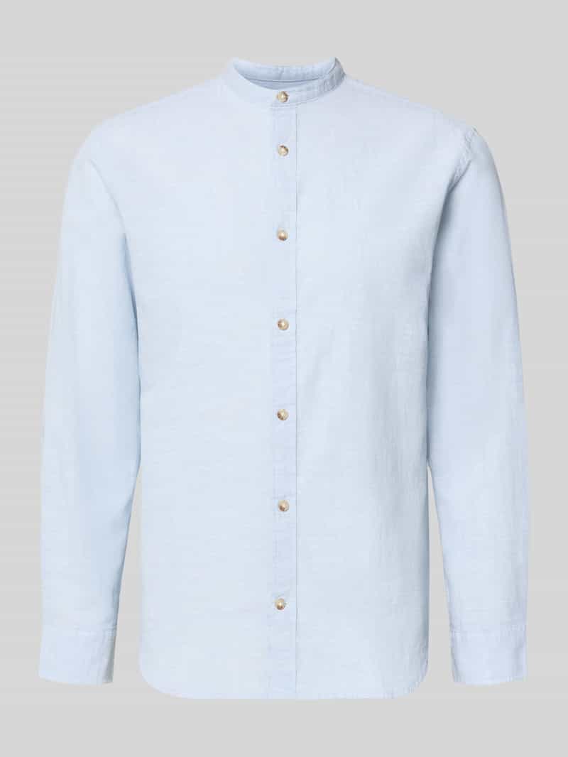 Koszula casualowa o kroju regular fit z mieszanki bawełny i lnu