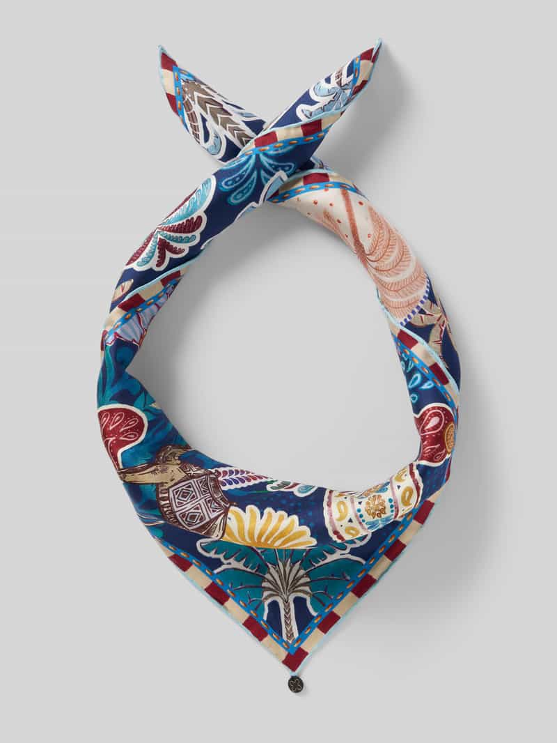 Chusta z jedwabiu z detal z logo model 'PALM'