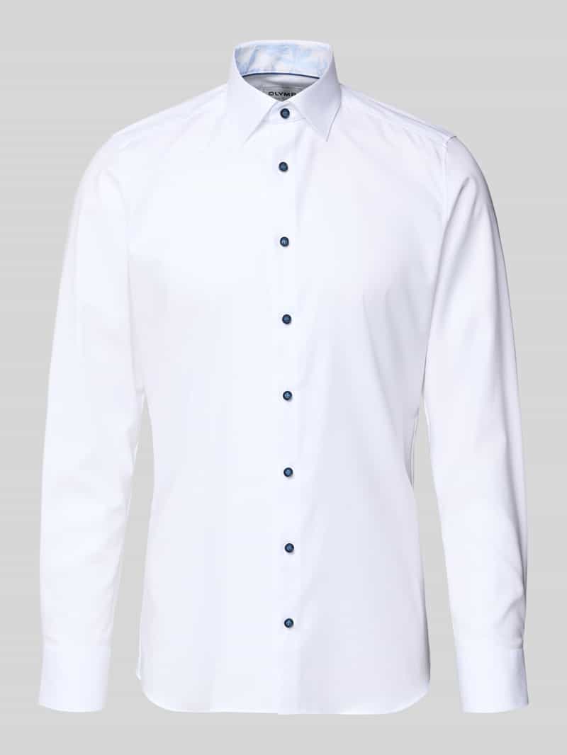 Koszula biznesowa o kroju slim fit z kołnierzykiem typu kent