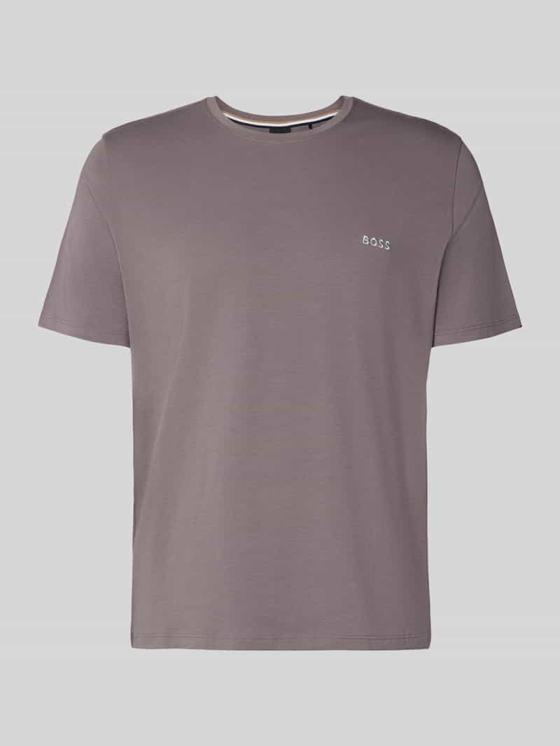 krój regular fit t-shirt z mieszanki bawełny