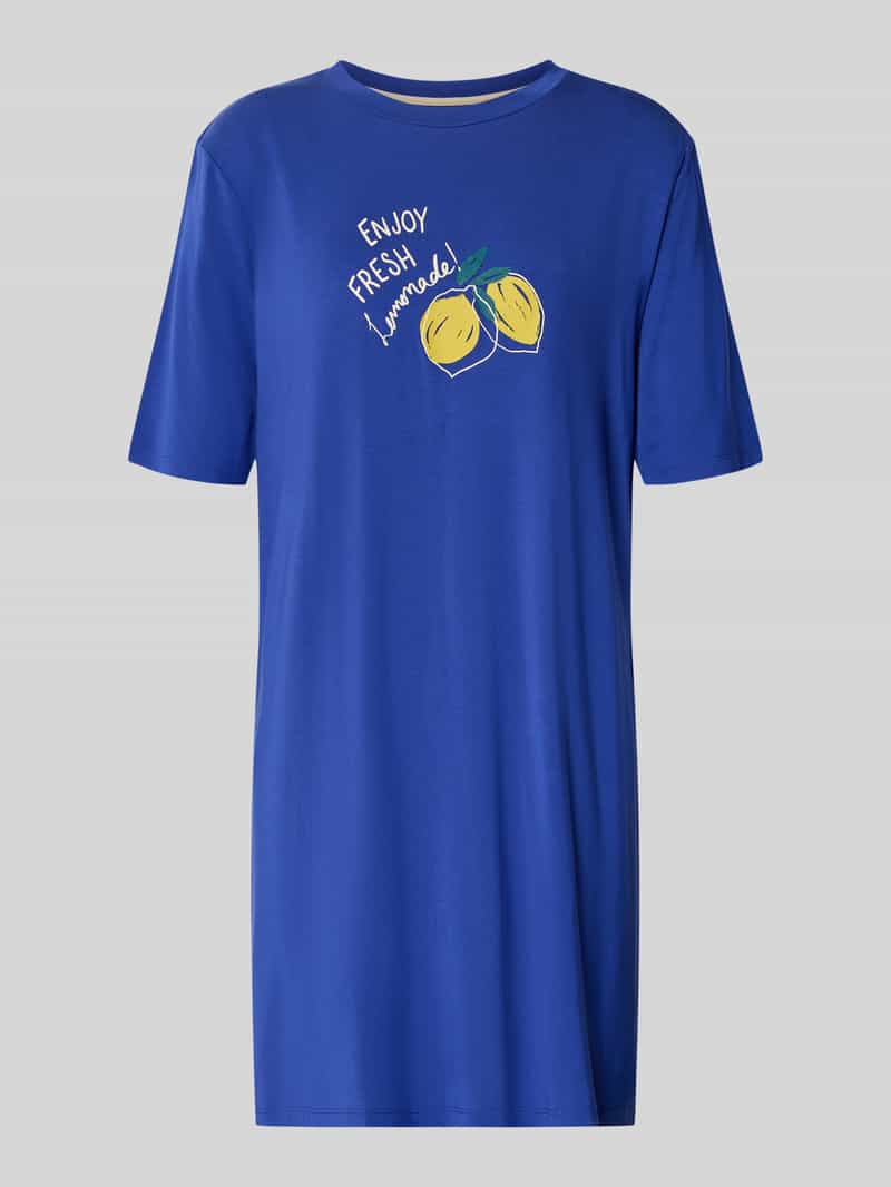 Koszula nocna z nadrukiem z motywem i okrągłym dekoltem