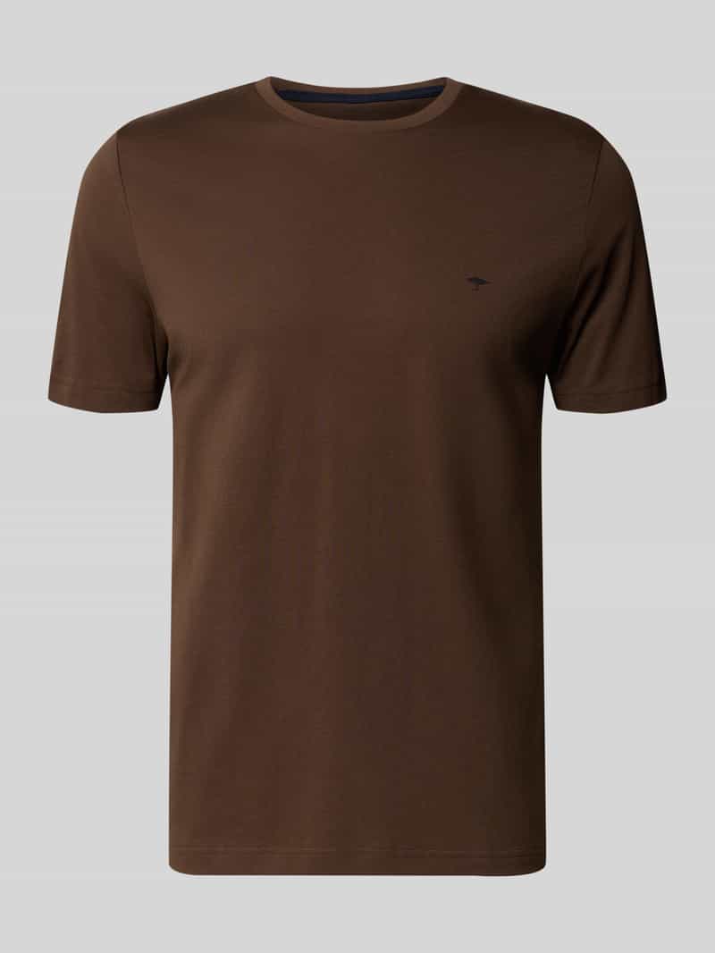 t-shirt z okrągłym dekoltem i wyhaftowanym logo
