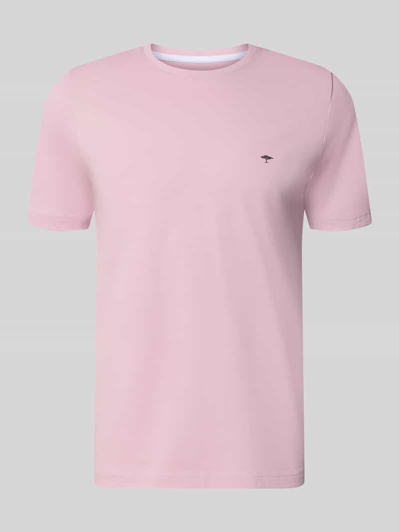 t-shirt z okrągłym dekoltem i wyhaftowanym logo