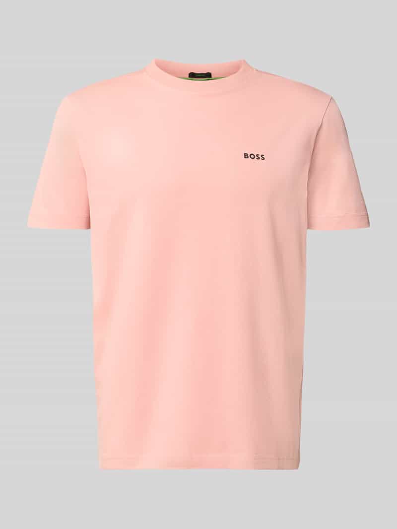 krój regular fit t-shirt z mieszanki bawełny