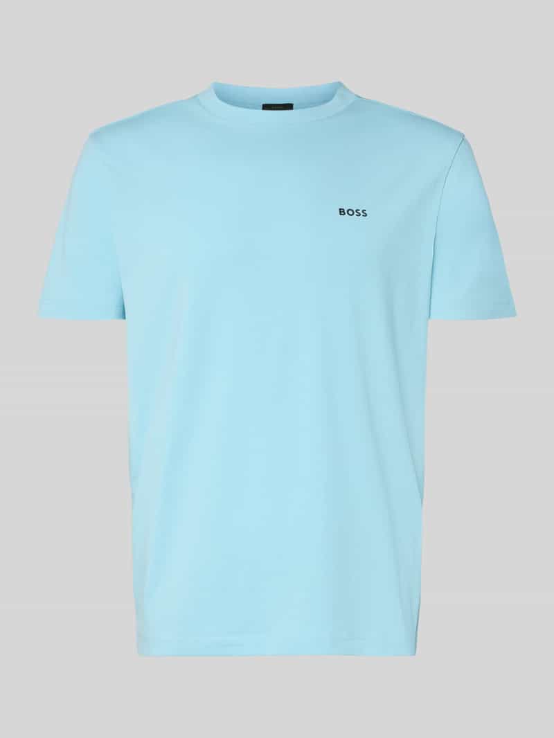 krój regular fit t-shirt z mieszanki bawełny